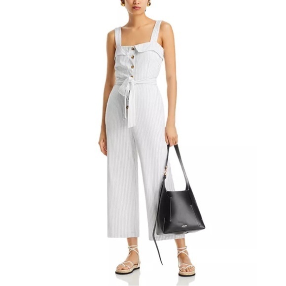 English Factory Pants - English Factory Striped Belted Jumpsuit – Size S MSRP $120